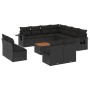 Set de sofás de jardín 12 piezas cojines ratán sintético negro de , Conjuntos de jardín - Ref: Foro24-3256951, Precio: 715,97...