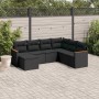 Set de comedor de jardín 7 pzas y cojines ratán sintético negro de , Conjuntos de jardín - Ref: Foro24-3258604, Precio: 467,6...