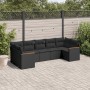 Set de comedor de jardín 7 pzas y cojines ratán sintético negro de , Conjuntos de jardín - Ref: Foro24-3258667, Precio: 491,6...