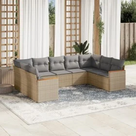 Set de sofás de jardín 9 pzas con cojines ratán sintético beige de , Conjuntos de jardín - Ref: Foro24-3258678, Precio: 589,2...