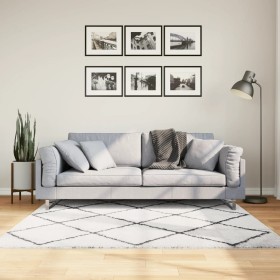 Alfombra de pelo largo moderna PAMPLONA crema y negro 160x160cm de , Alfombras - Ref: Foro24-375368, Precio: 66,33 €, Descuen...