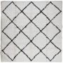 Alfombra de pelo largo moderna PAMPLONA crema y negro 160x160cm de , Alfombras - Ref: Foro24-375368, Precio: 66,33 €, Descuen...