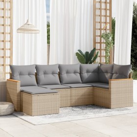 Juego de sofás jardín con cojines 6 pzas ratán sintético beige de , Conjuntos de jardín - Ref: Foro24-3258580, Precio: 406,75...