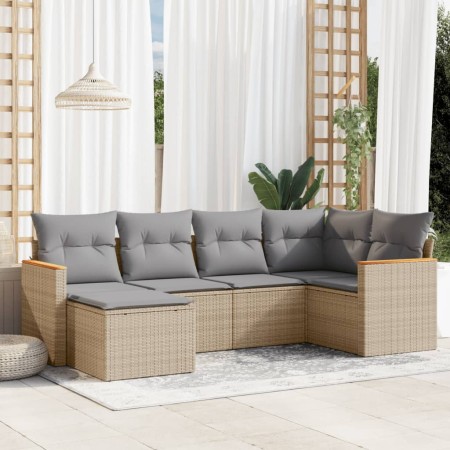 Juego de sofás jardín con cojines 6 pzas ratán sintético beige de , Conjuntos de jardín - Ref: Foro24-3258580, Precio: 406,75...