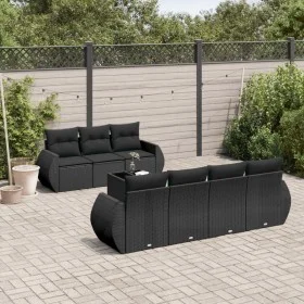 Set de sofás de jardín 8 piezas y cojines ratán sintético negro de , Conjuntos de jardín - Ref: Foro24-3253462, Precio: 527,5...