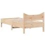 Solid pine wood bed frame 75x190 cm by , Beds and slatted bases - Ref: Foro24-844757, Price: 71,77 €, Discount: %