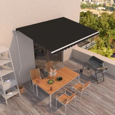 Toldo retráctil automático gris antracita 450x350 cm de , Toldos - Ref: Foro24-3069009, Precio: 566,16 €, Descuento: %