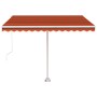 Toldo manual retráctil con luz LED naranja y marrón 300x250 cm de , Toldos - Ref: Foro24-3069505, Precio: 382,74 €, Descuento: %