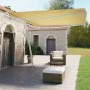 Toldo de pie automático amarillo y blanco 450x350 cm de , Toldos - Ref: Foro24-3069648, Precio: 655,53 €, Descuento: %