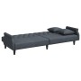 Sofá cama 2 plazas y almohadas taburete terciopelo gris oscuro en Sofás | Comprar online en Foru.es