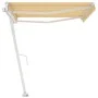 Toldo de pie automático amarillo y blanco 450x350 cm de , Toldos - Ref: Foro24-3069648, Precio: 655,53 €, Descuento: %