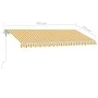 Toldo de pie automático amarillo y blanco 450x350 cm de , Toldos - Ref: Foro24-3069648, Precio: 655,53 €, Descuento: %