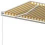 Toldo retráctil automático con postes crema 4,5x3, 5m de , Toldos - Ref: Foro24-3070048, Precio: 634,32 €, Descuento: %