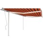 Toldo manual retráctil con luz LED naranja y marrón 4x3 m de , Toldos - Ref: Foro24-3069945, Precio: 445,96 €, Descuento: %