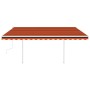 Toldo manual retráctil con luz LED naranja y marrón 4x3 m de , Toldos - Ref: Foro24-3069945, Precio: 445,96 €, Descuento: %