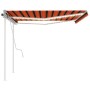 Toldo manual retráctil con luz LED naranja y marrón 4x3 m de , Toldos - Ref: Foro24-3069945, Precio: 445,96 €, Descuento: %