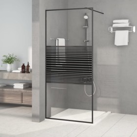 Mampara de ducha vidrio ESG transparente negro 90x195 cm de , Paredes y mamparas de ducha - Ref: Foro24-152146, Precio: 158,6...
