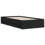 Cama con cajones madera de ingeniería negra 90x200 cm de , Camas y somieres - Ref: Foro24-3207295, Precio: 134,94 €, Descuent...