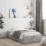 Cama con cajones madera ingeniería gris hormigón 90x200 cm de , Camas y somieres - Ref: Foro24-3207297, Precio: 134,35 €, Des...