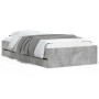 Cama con cajones madera ingeniería gris hormigón 90x200 cm de , Camas y somieres - Ref: Foro24-3207297, Precio: 134,35 €, Des...