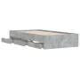 Cama con cajones madera ingeniería gris hormigón 90x200 cm de , Camas y somieres - Ref: Foro24-3207297, Precio: 134,35 €, Des...