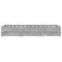 Cama con cajones madera ingeniería gris hormigón 90x200 cm de , Camas y somieres - Ref: Foro24-3207297, Precio: 134,35 €, Des...