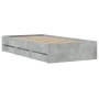 Cama con cajones madera ingeniería gris hormigón 90x200 cm de , Camas y somieres - Ref: Foro24-3207297, Precio: 134,35 €, Des...