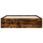 Cama con cajones madera de ingeniería roble ahumado 135x190 cm de , Camas y somieres - Ref: Foro24-3207312, Precio: 181,52 €,...