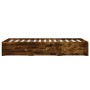 Cama con cajones madera de ingeniería roble ahumado 135x190 cm de , Camas y somieres - Ref: Foro24-3207312, Precio: 181,52 €,...