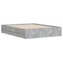 Cama con cajones madera ingeniería gris hormigón 140x200 cm de , Camas y somieres - Ref: Foro24-3207276, Precio: 199,92 €, De...