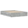 Cama con cajones madera ingeniería gris hormigón 140x200 cm de , Camas y somieres - Ref: Foro24-3207276, Precio: 199,92 €, De...