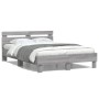 Estructura de cama cabecero y luces LED gris Sonoma 120x190 cm de , Camas y somieres - Ref: Foro24-3207579, Precio: 165,64 €,...