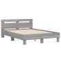 Estructura de cama cabecero y luces LED gris Sonoma 135x190 cm de , Camas y somieres - Ref: Foro24-3207572, Precio: 152,57 €,...
