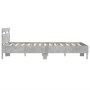 Estructura de cama cabecero y luces LED gris hormigón 135x190cm de , Camas y somieres - Ref: Foro24-3207570, Precio: 156,07 €...