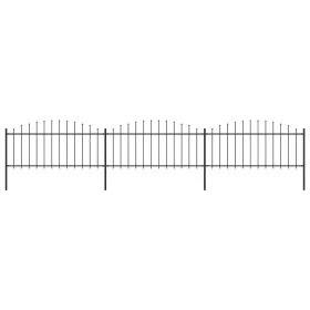 Gartenzaun mit Speerspitzen aus schwarzem Stahl (0,5–0,75) x 5,1 m von vidaXL, Zaunpaneele - Ref: Foro24-277705, Preis: 143,0...