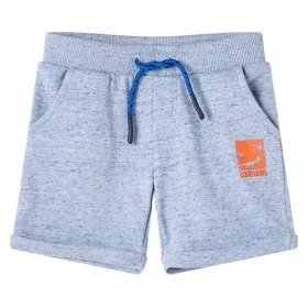 Pantalones cortos infantiles con cordón azul mélange 140 de , Pantalones de niños - Ref: Foro24-12198, Precio: 9,29 €, Descue...