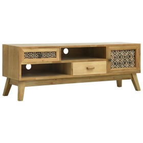 Mueble para TV madera tallada marrón 120x30x42 cm de vidaXL, Muebles TV - Ref: Foro24-285768, Precio: 156,37 €, Descuento: %