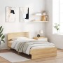Estructura de cama cabecero luces LED roble Sonoma 100x200 cm de , Camas y somieres - Ref: Foro24-838801, Precio: 123,08 €, D...