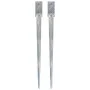 Picas de tierra 2 uds acero galvanizado plateado 7x7x90 cm de vidaXL, Puntas para anclaje en el suelo - Ref: Foro24-145404, P...