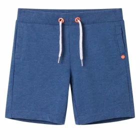 Pantalones cortos infantiles con cordón azul oscuro mélange 104 de , Pantalones de niños - Ref: Foro24-12365, Precio: 9,44 €,...