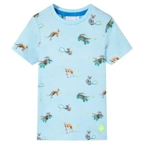 Camiseta infantil azul claro melange 140 de , Camisetas para niños - Ref: Foro24-11888, Precio: 8,64 €, Descuento: %