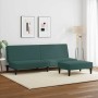 Sofá cama de 2 plazas con taburete terciopelo verde oscuro en Sofás | Comprar online en Foru.es