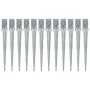 Picas de tierra 12 uds acero galvanizado plateado 8x8x76 cm de vidaXL, Puntas para anclaje en el suelo - Ref: Foro24-145409, ...