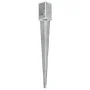Picas de tierra 12 uds acero galvanizado plateado 8x8x76 cm de vidaXL, Puntas para anclaje en el suelo - Ref: Foro24-145409, ...