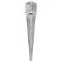 Erdspieße 2 Stück silber verzinkter Stahl 10x10x76 cm von vidaXL, Spikes zur Verankerung im Boden - Ref: Foro24-145419, Preis...