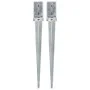 Ground spikes 2 pcs silver galvanized steel 8x8x76 cm by vidaXL, Spikes for anchoring in the ground - Ref: Foro24-145407, Pri...
