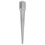 Ground spikes 2 pcs silver galvanized steel 8x8x76 cm by vidaXL, Spikes for anchoring in the ground - Ref: Foro24-145407, Pri...