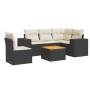 Set de sofás de jardín 6 piezas y cojines ratán sintético negro de , Conjuntos de jardín - Ref: Foro24-3225447, Precio: 360,4...