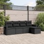 Set de muebles de jardín 5 pzas y cojines ratán sintético negro de , Conjuntos de jardín - Ref: Foro24-3252422, Precio: 348,4...