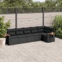 Set de sofás de jardín 6 piezas y cojines ratán sintético negro de , Conjuntos de jardín - Ref: Foro24-3259227, Precio: 452,2...
